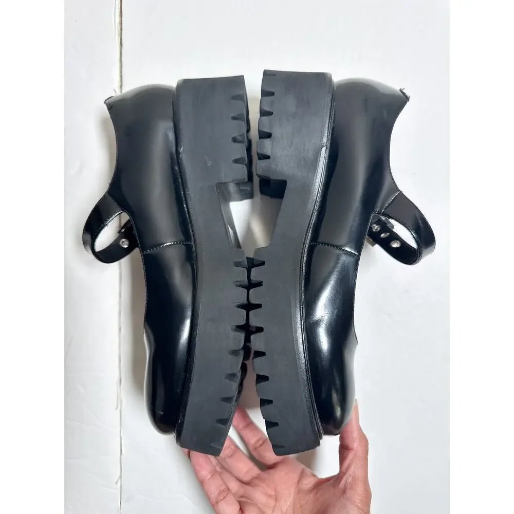Jeffrey Campbell Black Patent Mary Jane Platform Lug Soles
